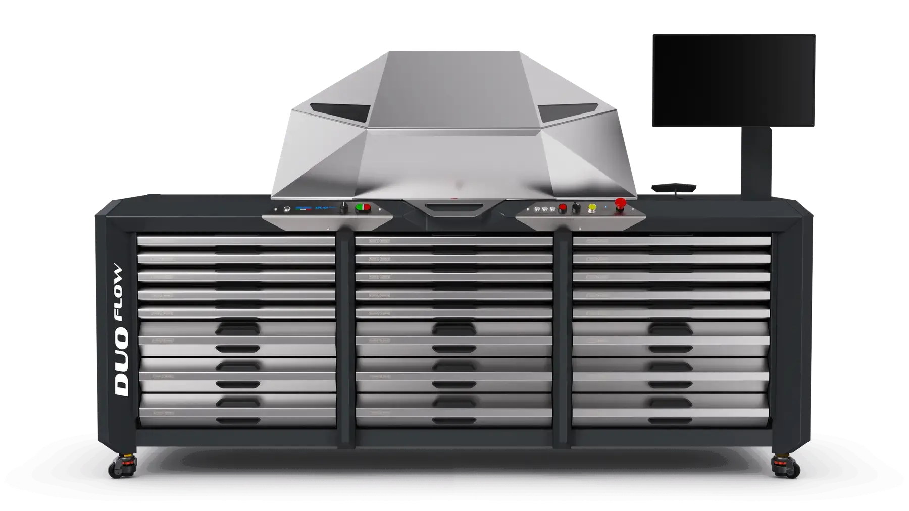 Bilanciatrice per Turbo e per Core Assy, con Flussaggio Dinamico e con prova Tenuta Olio DUO FLOW
